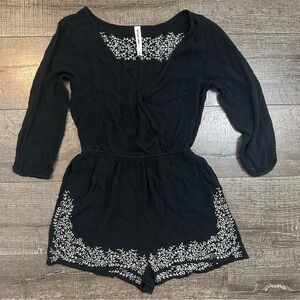Bethany Mota Black and White Floral Romper